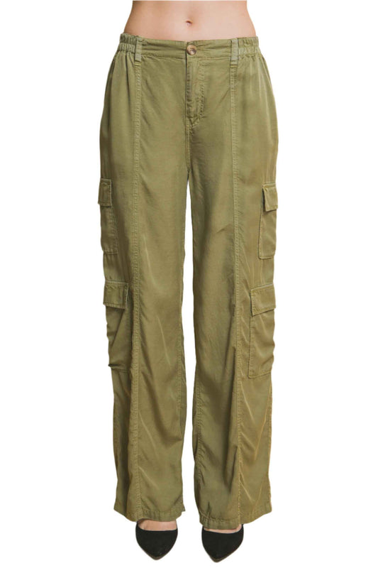 Full-Length Tencel Cargo Pants With Pockets