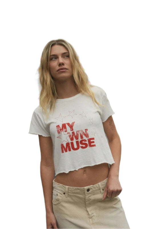 My Own Muse Vintage Wash Cropped Graphic Tee - Nova Store