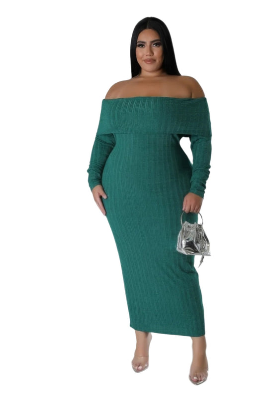 Off Shoulders Stretch Dress - Nova Store