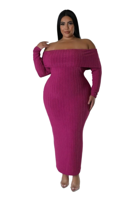 Off Shoulders Stretch Dress - Nova Store