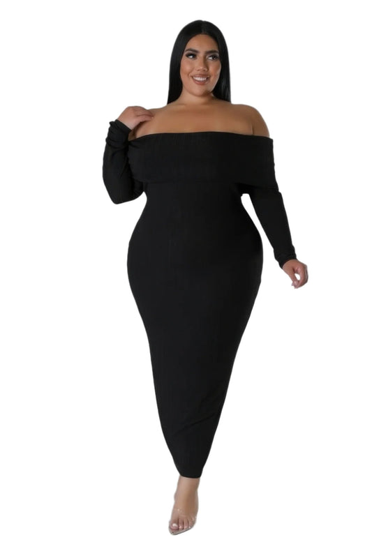 Off Shoulders Stretch Dress - Nova Store