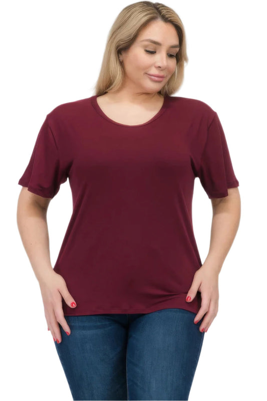 Plus Size Basic Short Sleeve T-shirt - Nova Store
