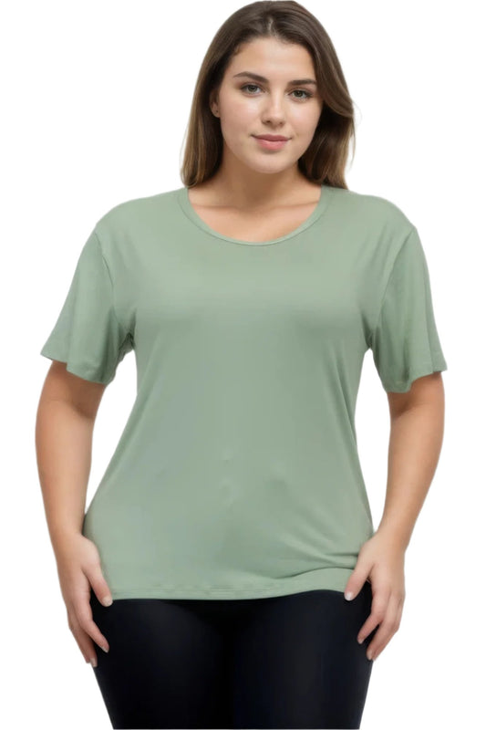 Plus Size Basic Short Sleeve T-shirt - Nova Store