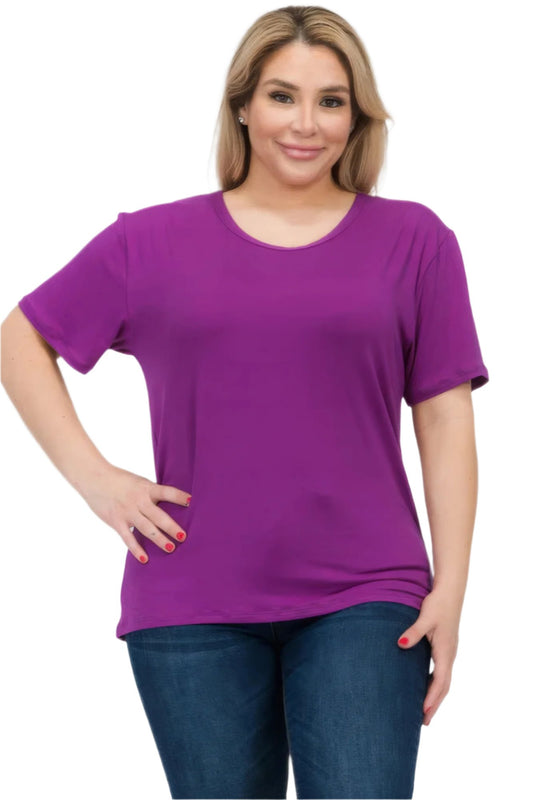 Plus Size Basic Short Sleeve T-shirt - Nova Store