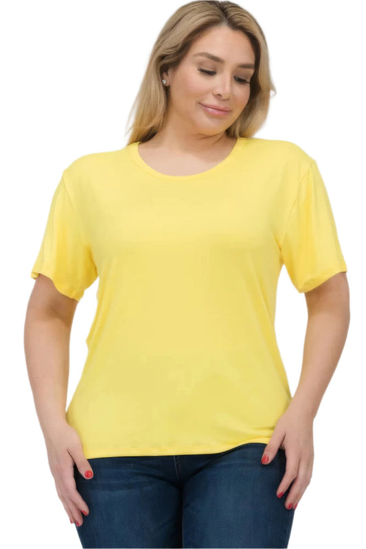 Plus Size Basic Short Sleeve T-shirt - Nova Store