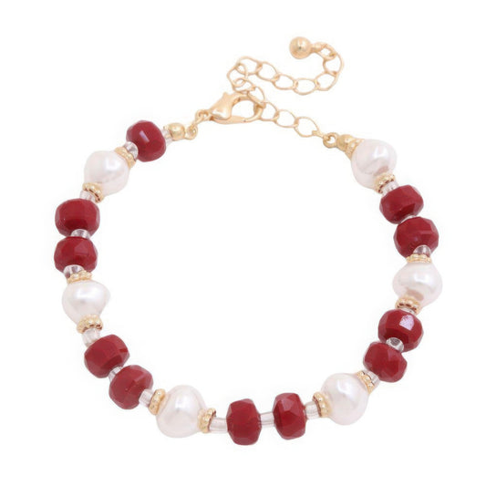 Pearl Beaded Metal Bracelet - Nova Store