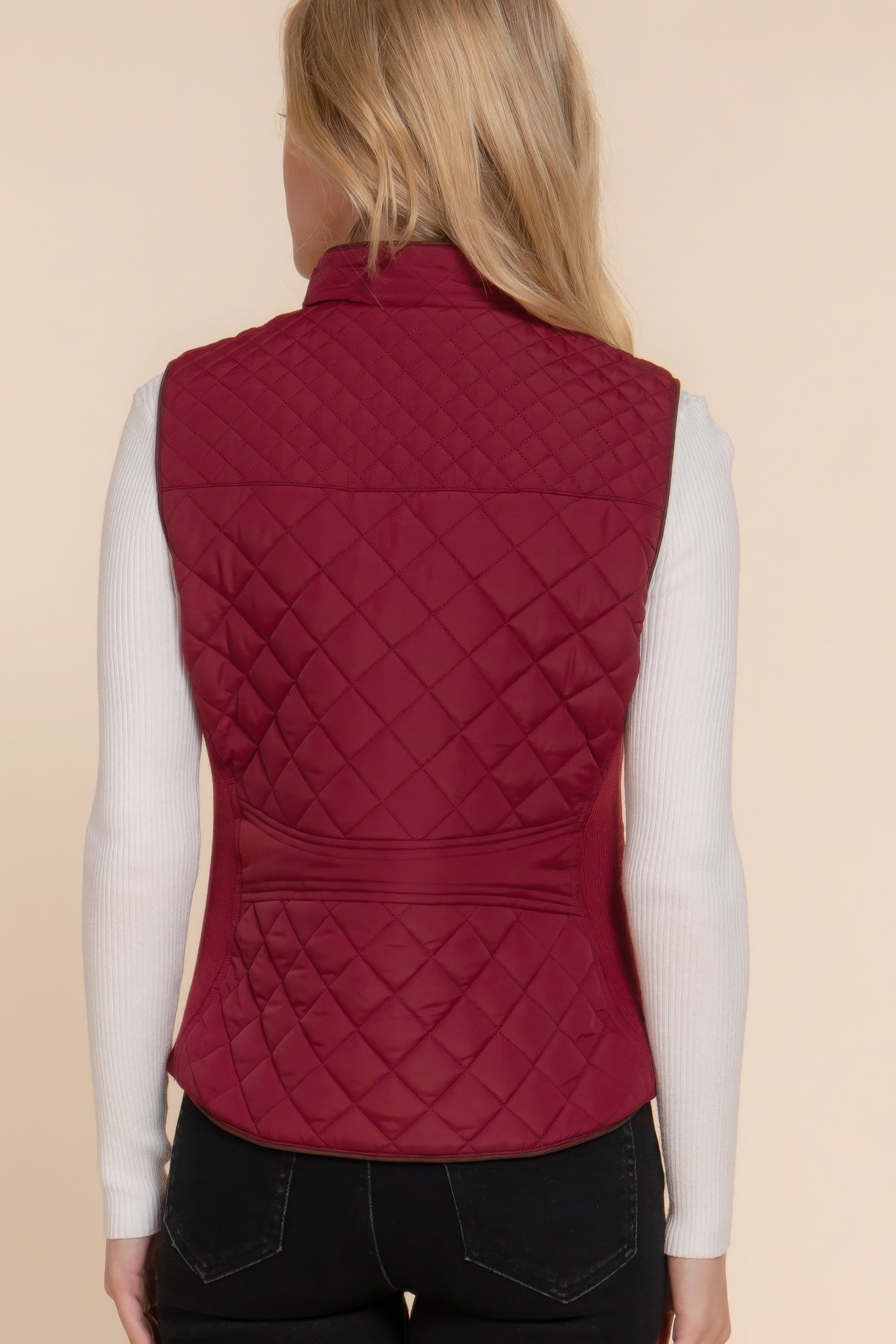 Suede Piping Quilted Padding Vest - Nova Store