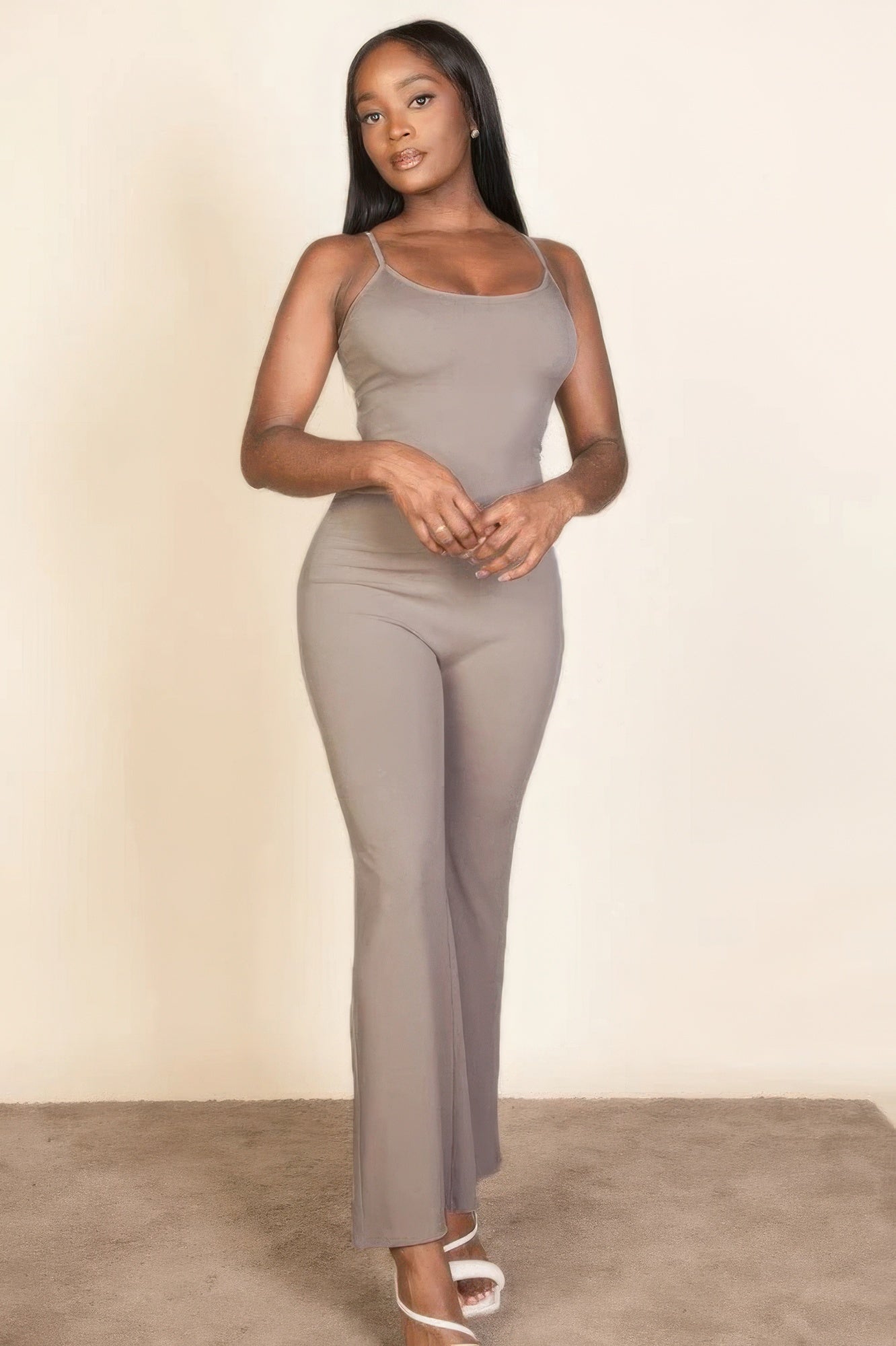 Ribbed sleeveless wide leg jumpsuit - Nova Store