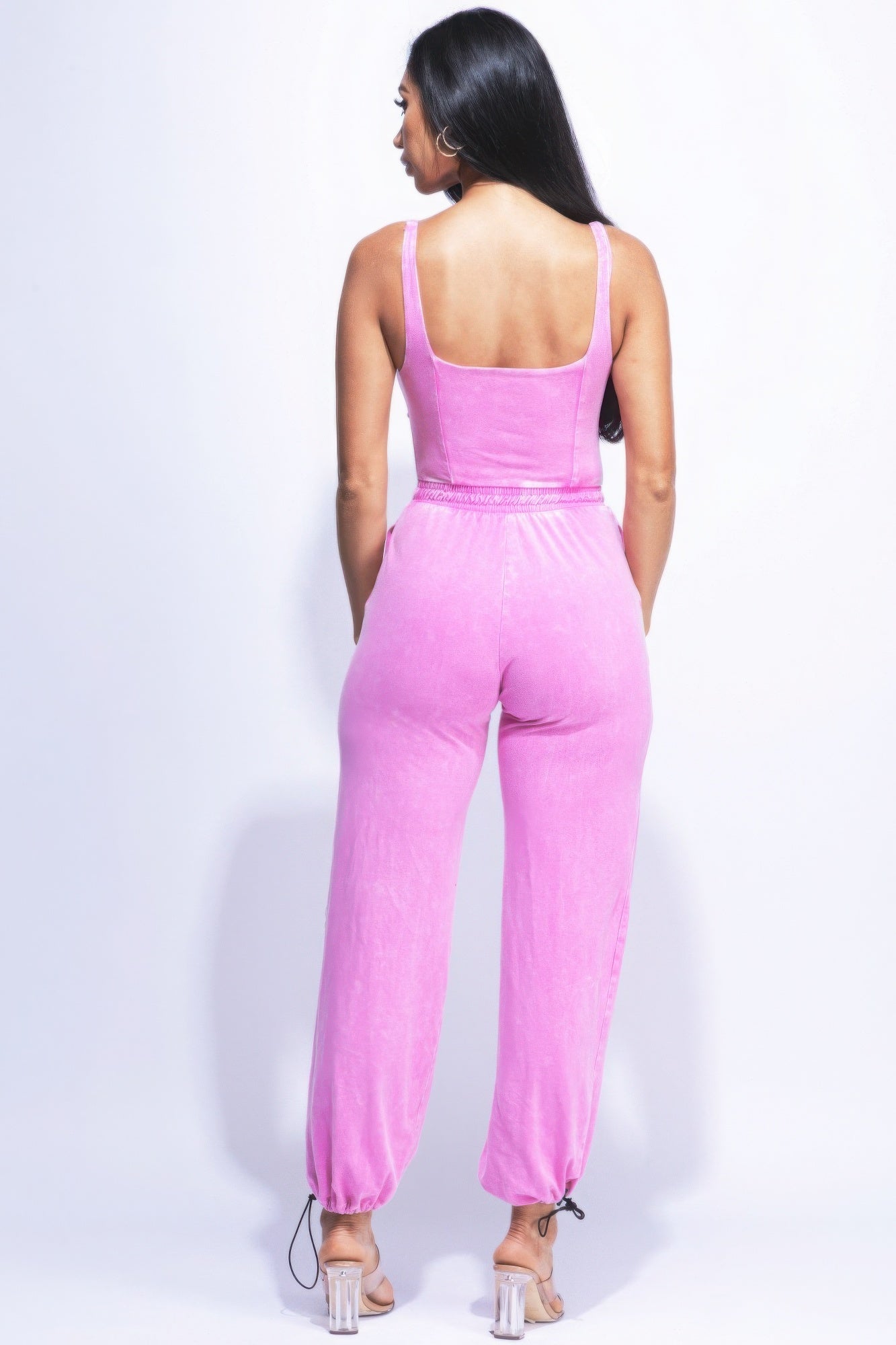 Washed Jumpsuit With Adjustable Ankle - Nova Store