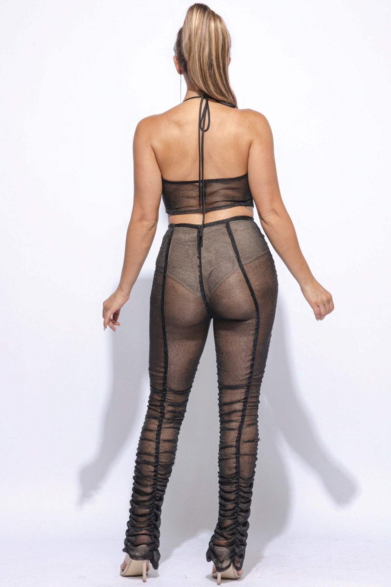 Halter Top Ruched Pants Set - Nova Store