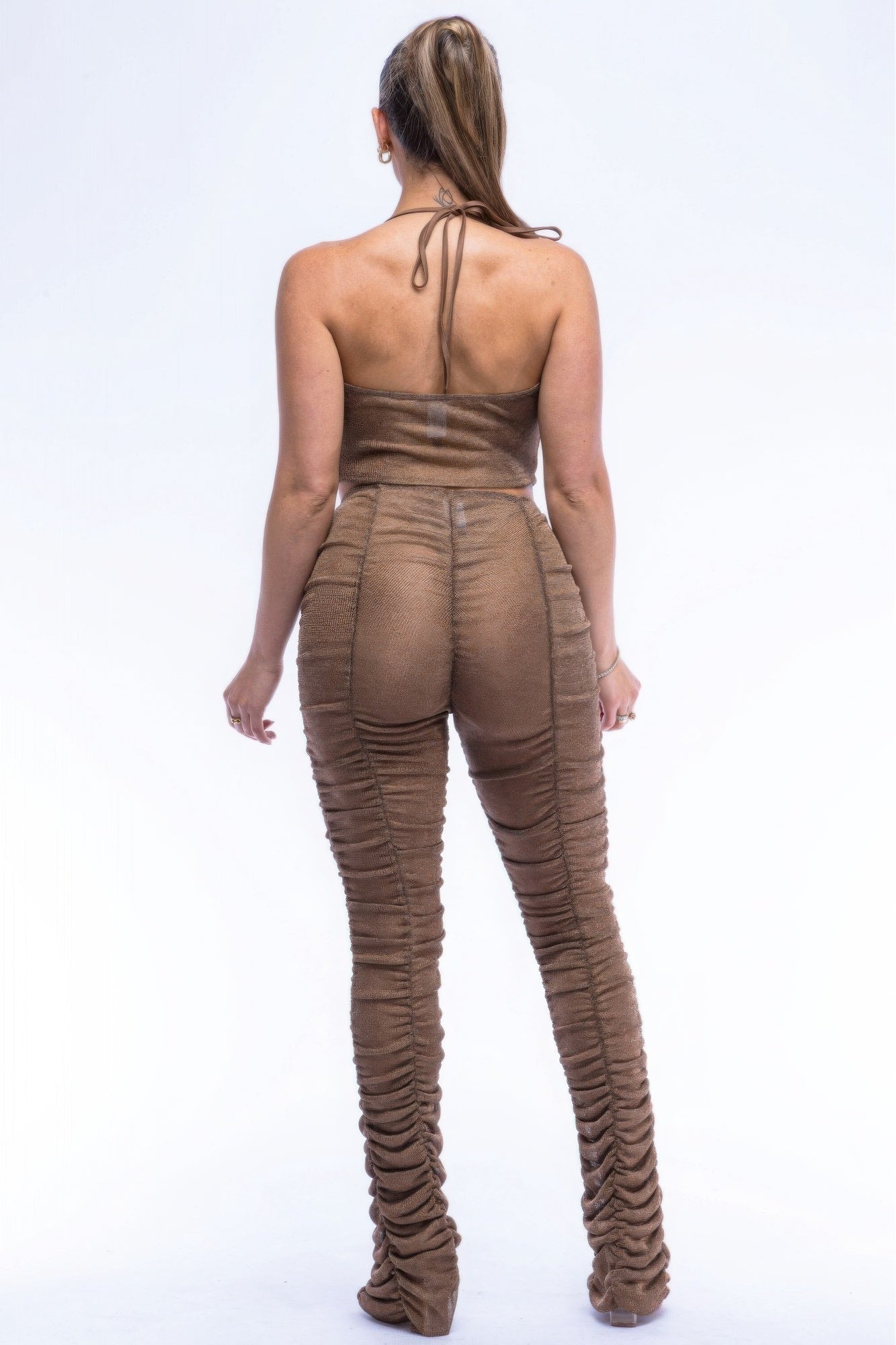 Halter Top Ruched Pants Set - Nova Store