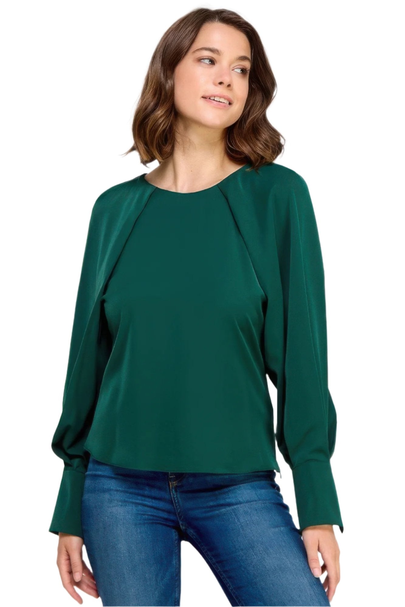 Raglan Long Sleeve Top With Back Neck Tie - Nova Store