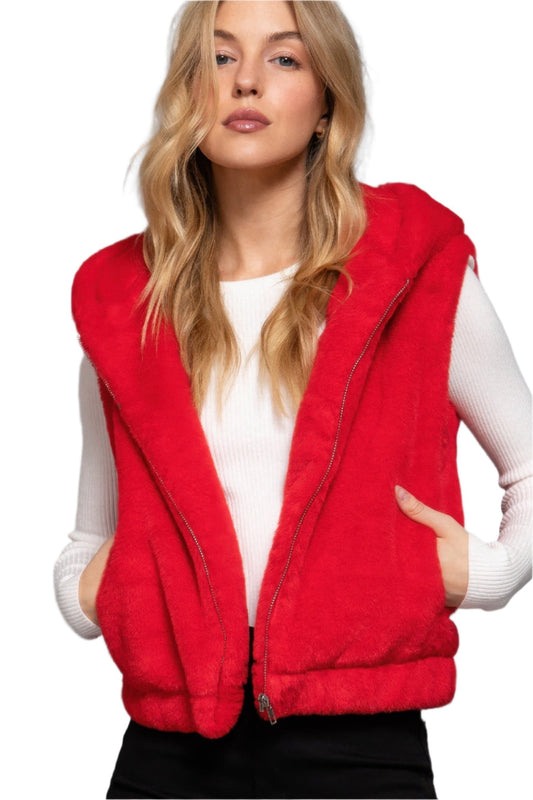 Hoodie Faux Fur Vest - Nova Store