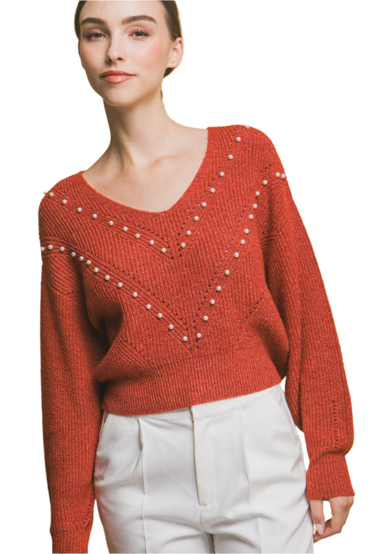 Pearl details sweater - Nova Store
