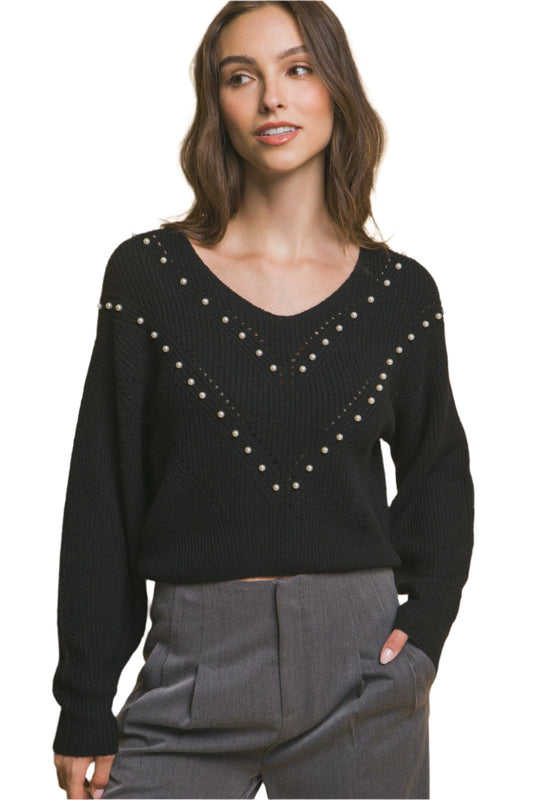Pearl details sweater - Nova Store