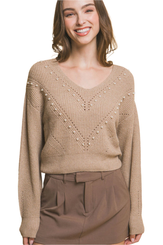 Pearl details sweater - Nova Store