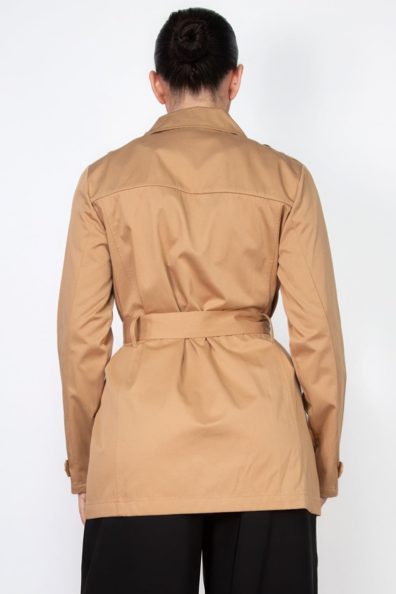 Double-breasted Notch Belted Coat - Nova Store
