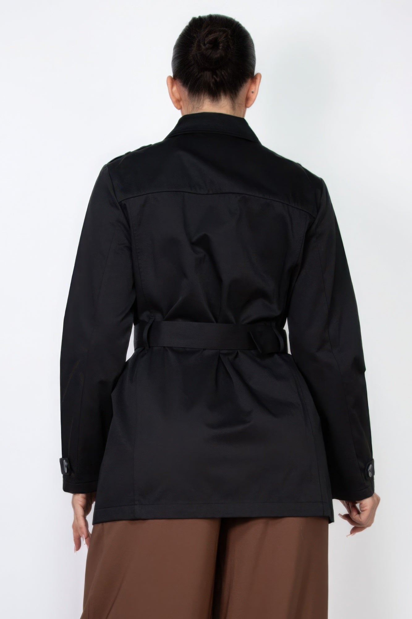 Double-breasted Notch Belted Coat - Nova Store