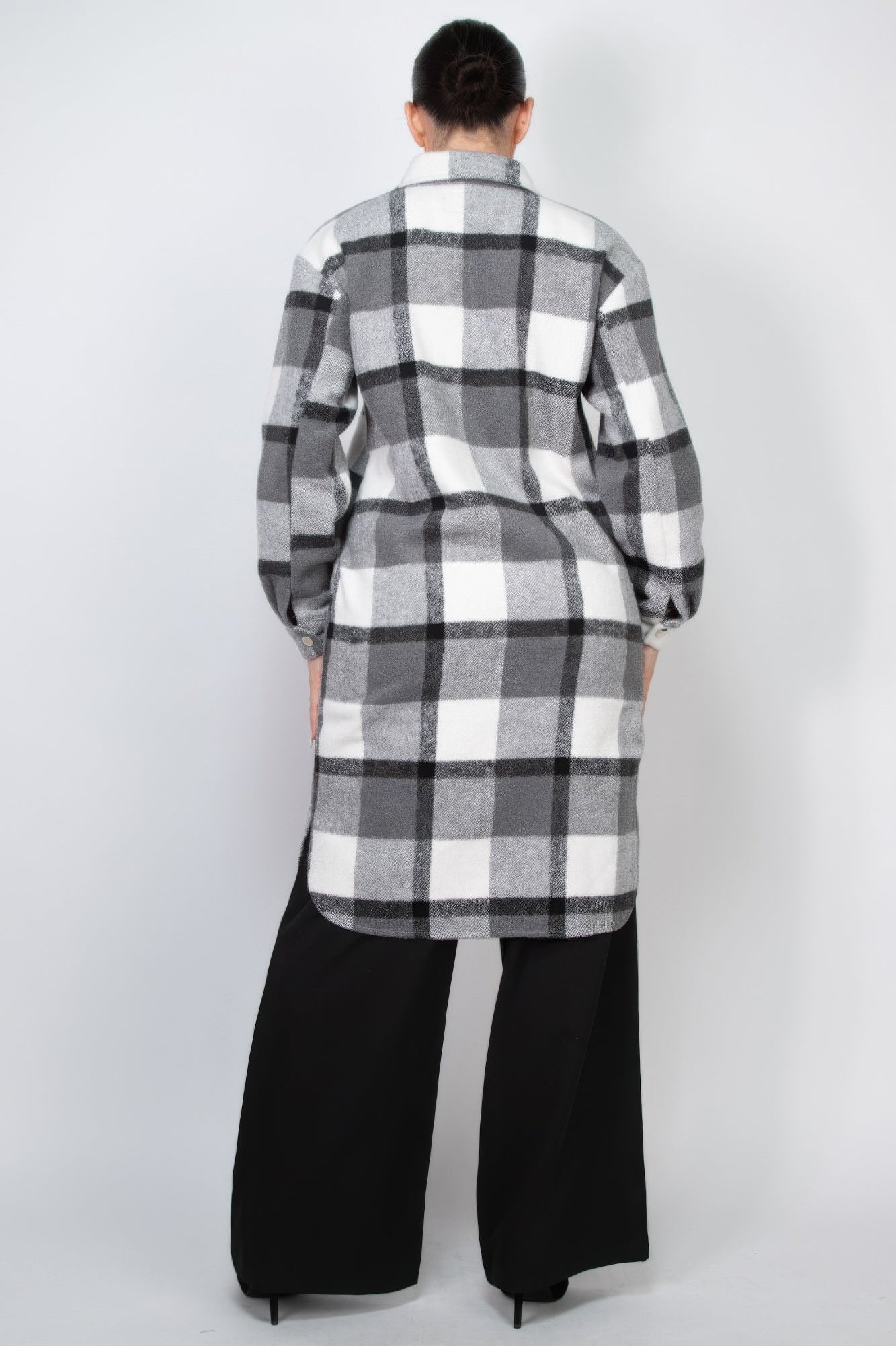 Plaid Buttoned Shacket Coat - Nova Store