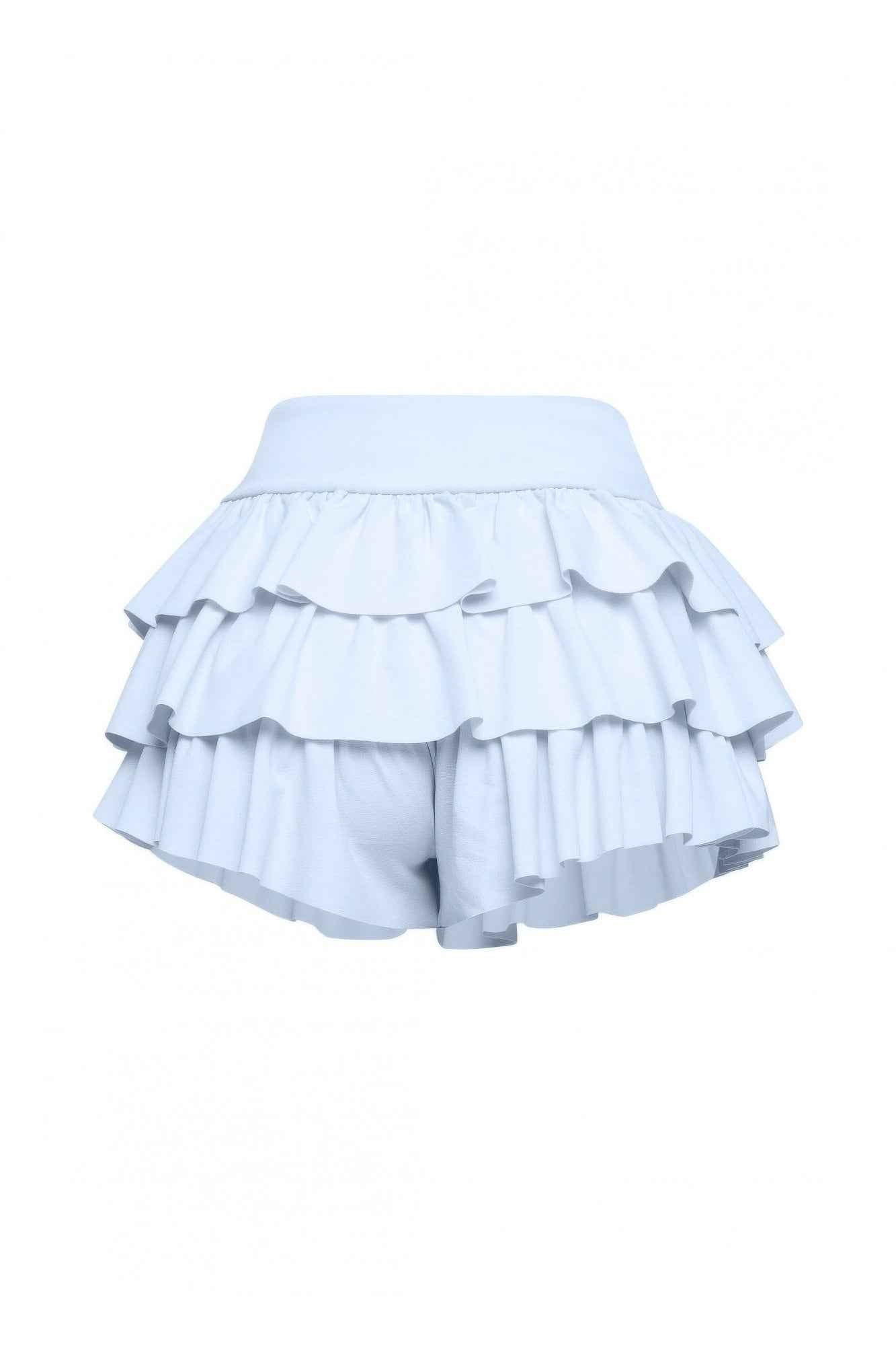 Plus Size Solid Ruffled Shorts
