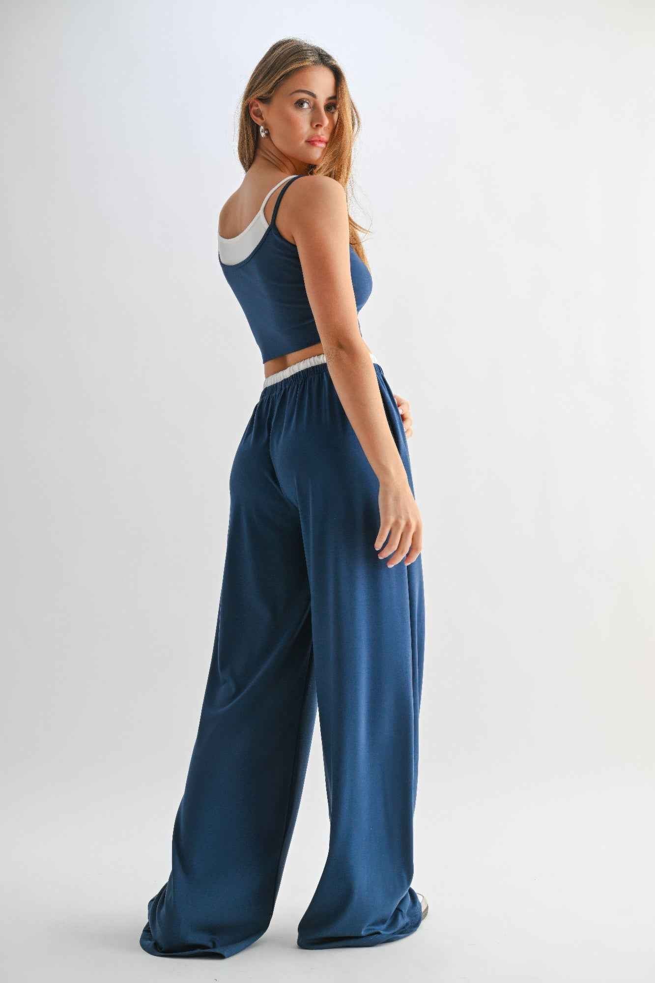 Drawstring Lounge Pants & Crop Top Set