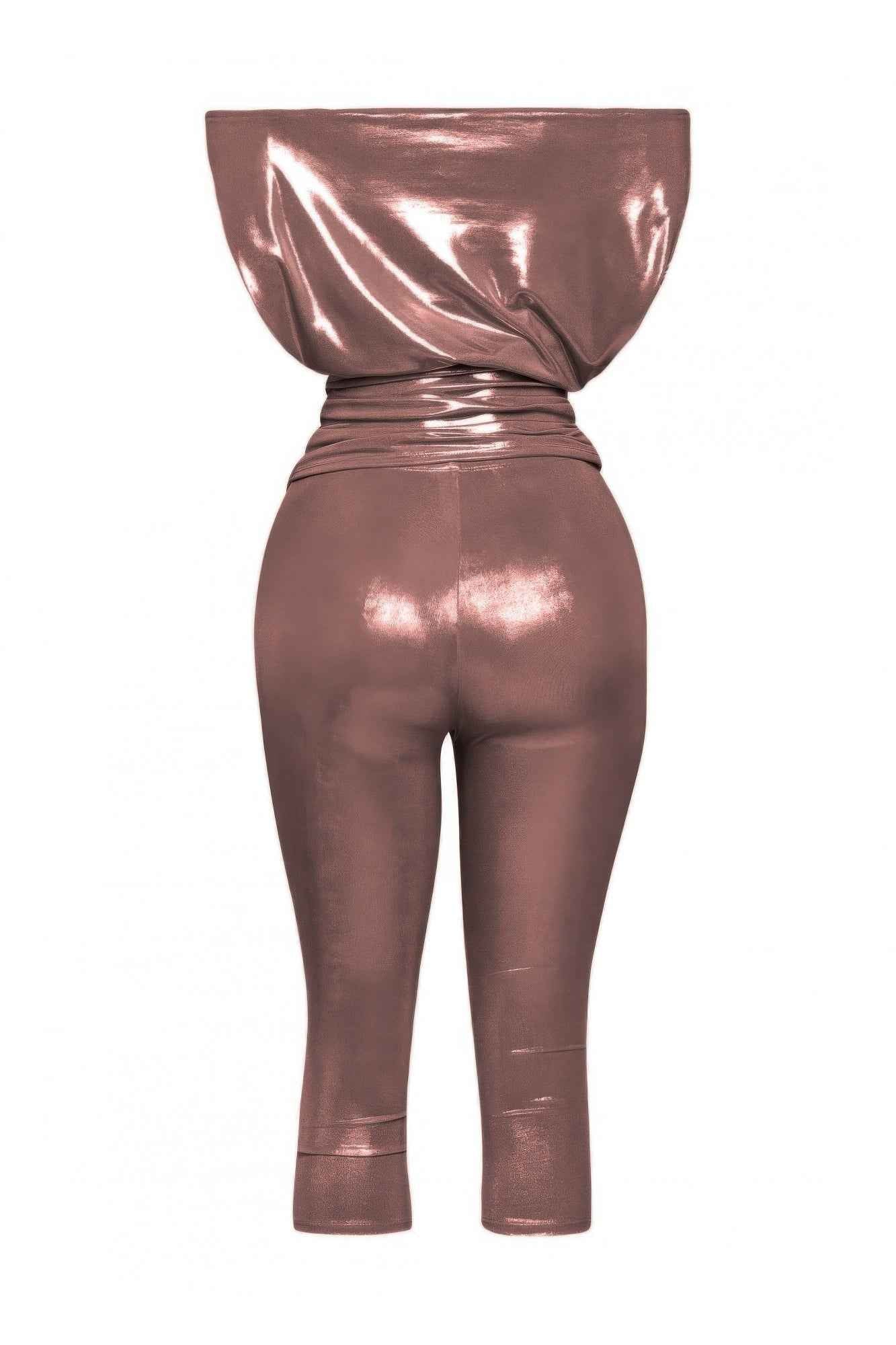 Lose Fit Shimmer Top And Capri Set