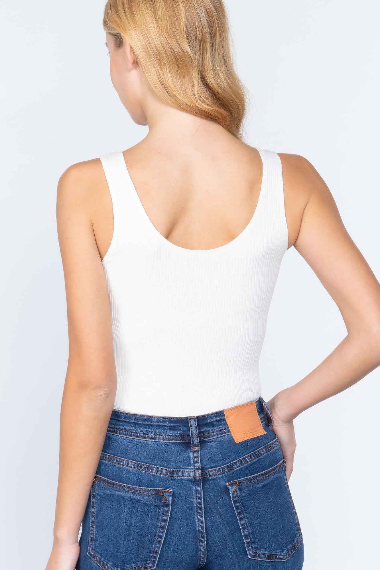 Sleeveless Henley Rib Knit Bodysuit