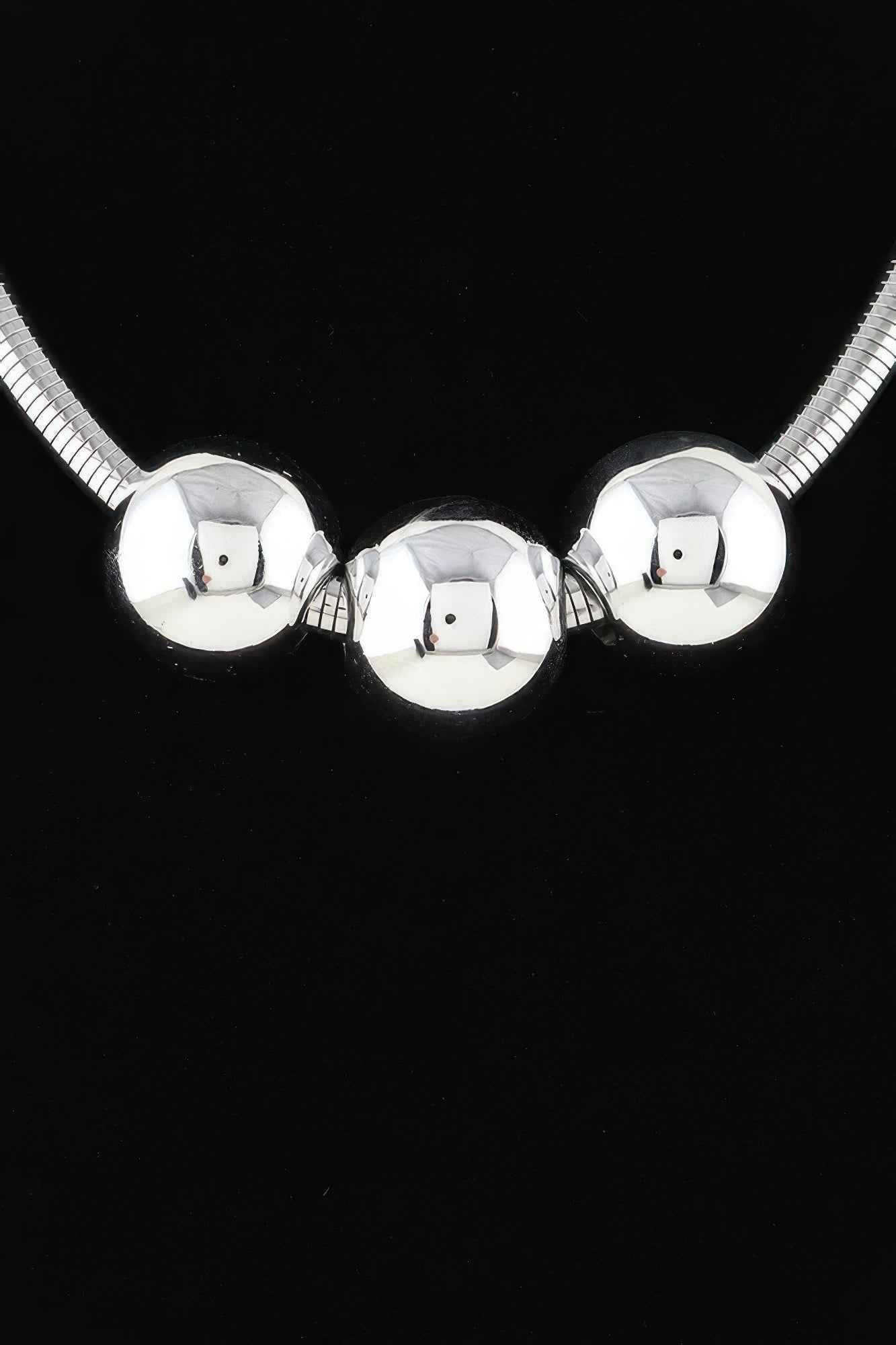 Triple Shiny Bead Statement Necklace