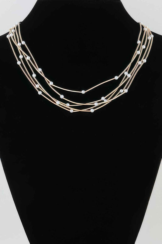 Multi Pillar Beaded Necklace