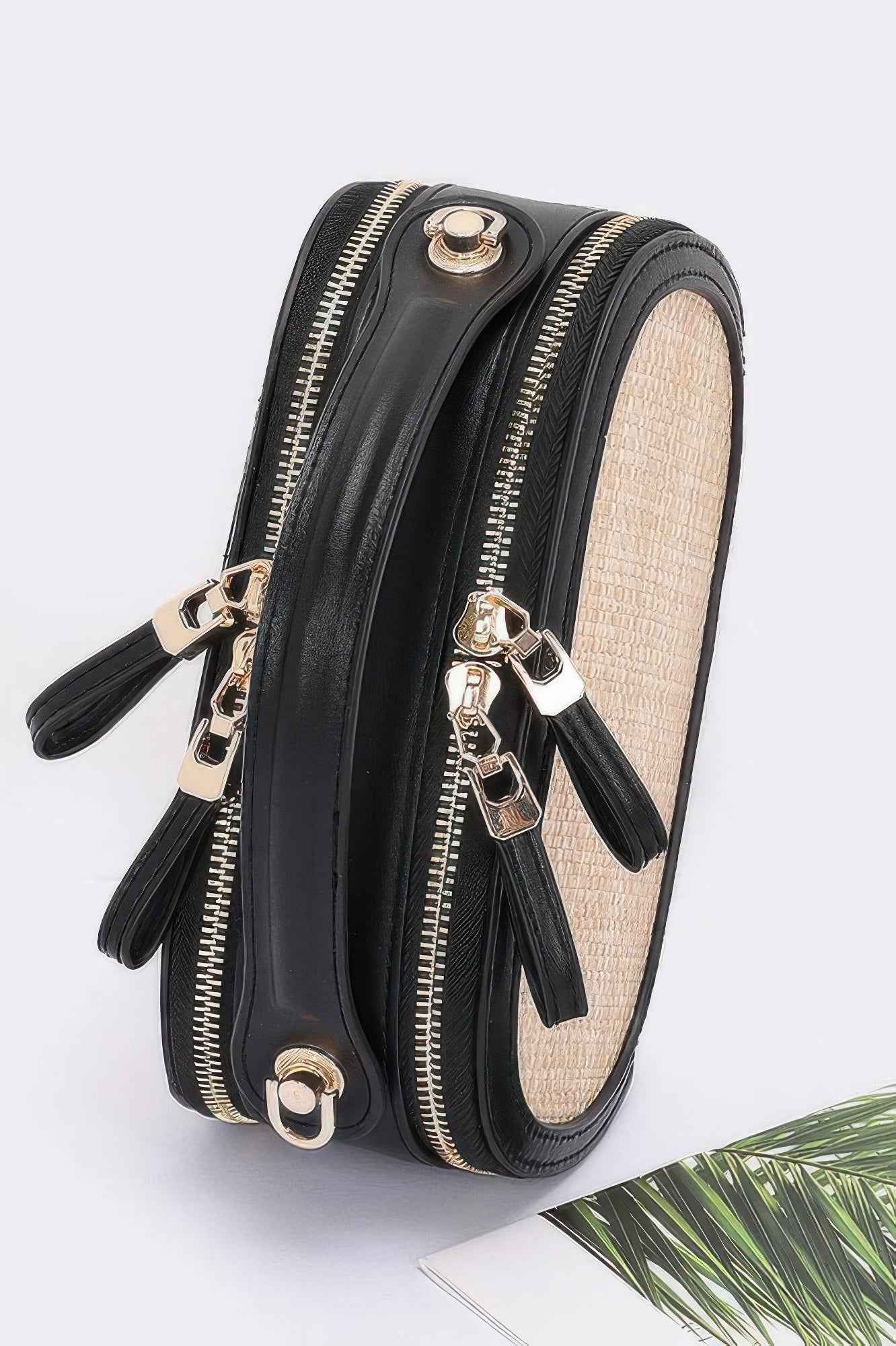 Faux Straw Bowling Bag