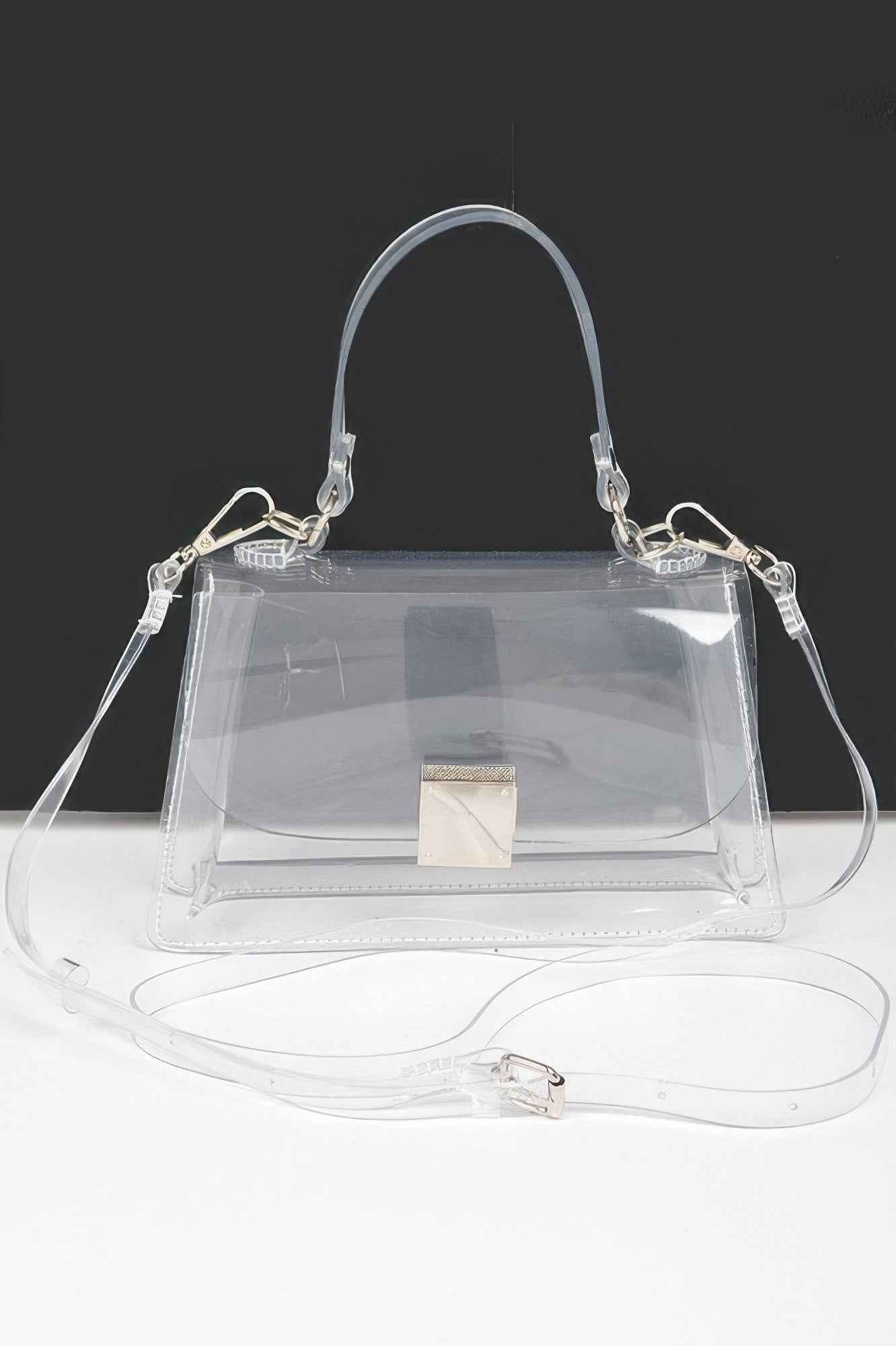 Transparent Top Handle Flap Clutch