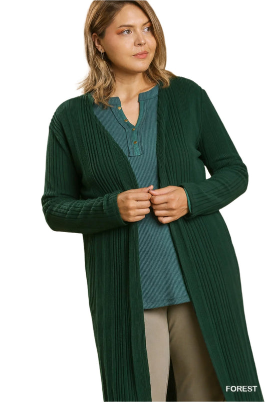 Open Front Long Body Cardigan