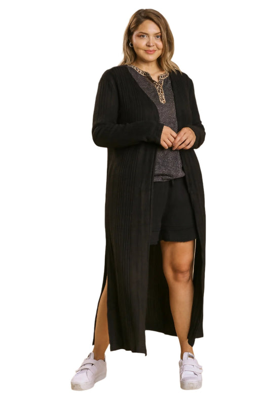 Open Front Long Body Cardigan