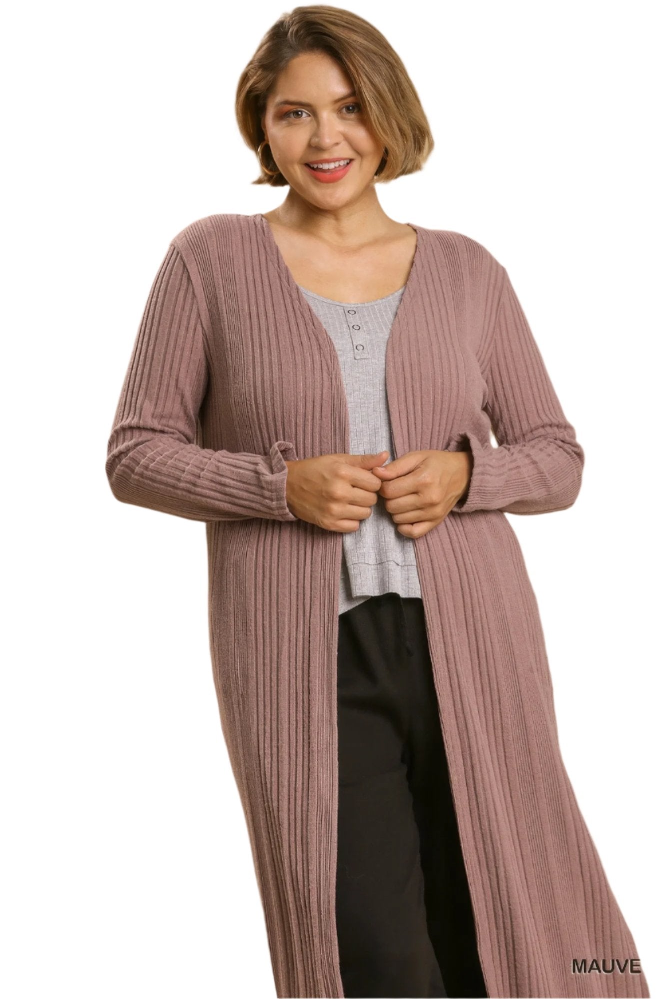 Open Front Long Body Cardigan