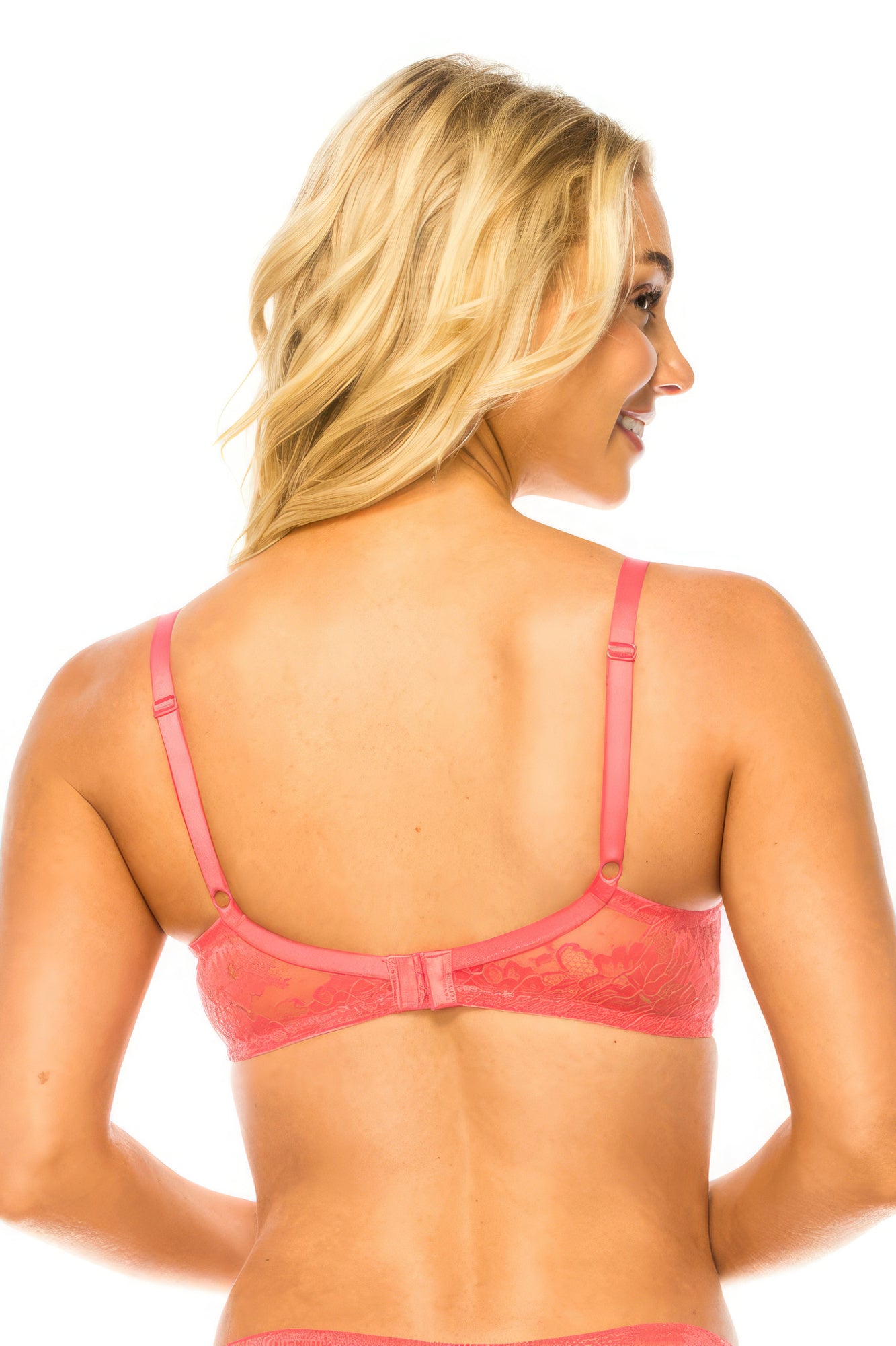 Pink Floral Lace Bra | Pink Lace Bra | Nova Store