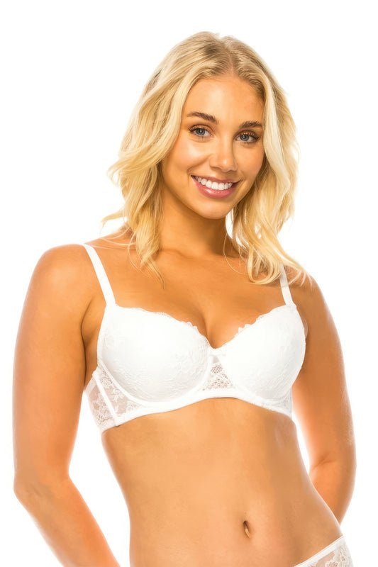 White Floral Bra | White Lace Bra | Nova Store