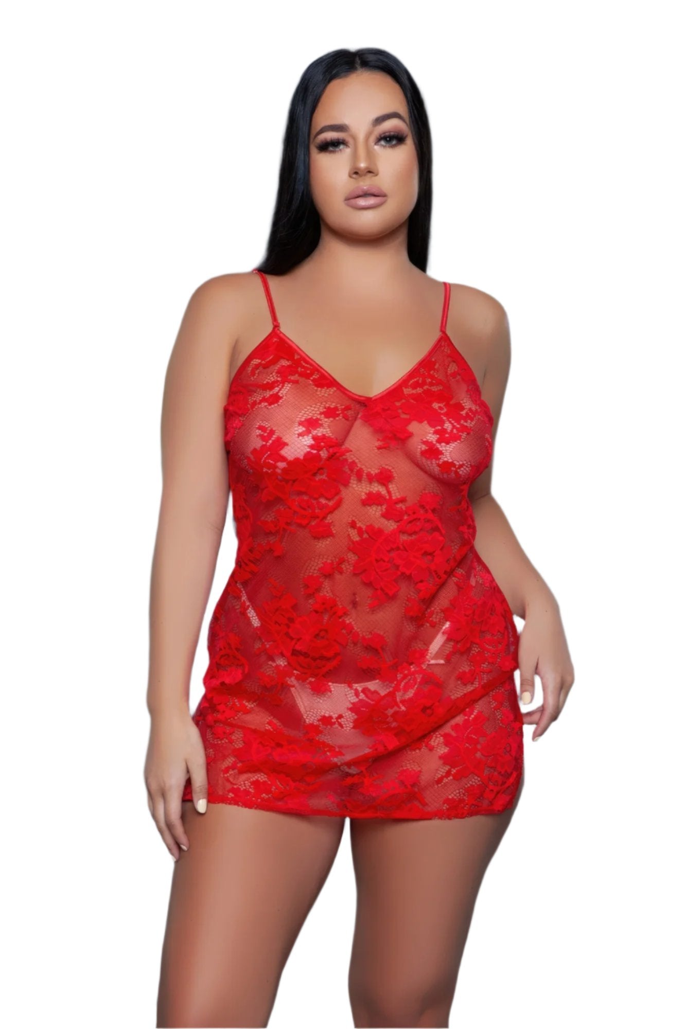 Floral Lace Chemise | Red Floral Chemise | Nova Store