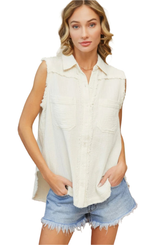 Washed Cotton Gauze Shirt