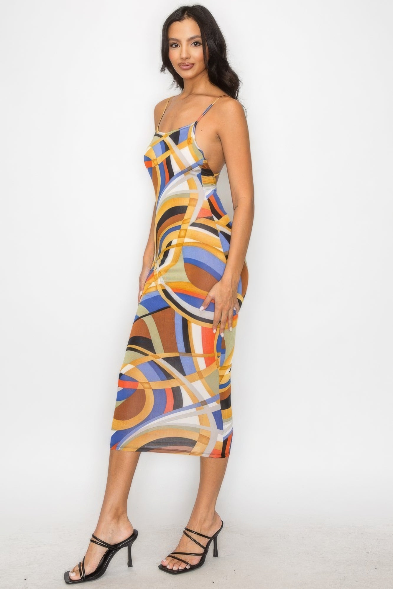 Multicolor Midi Dress | Women's Multicolor Dress | Nova Store