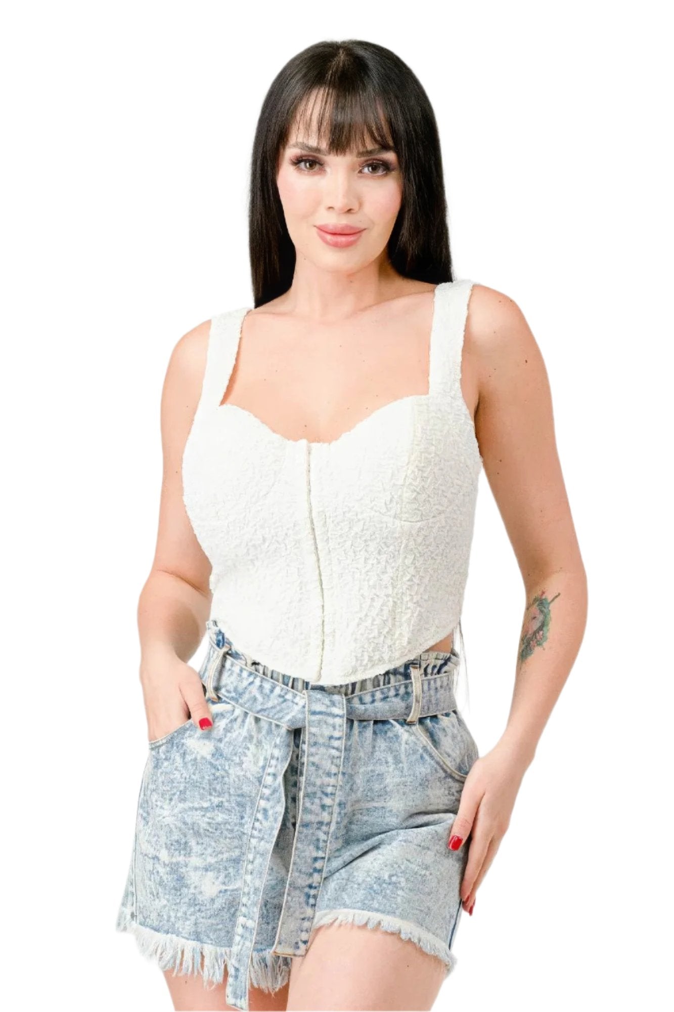 Bustier Crop Top | White Crop Top | Nova Store