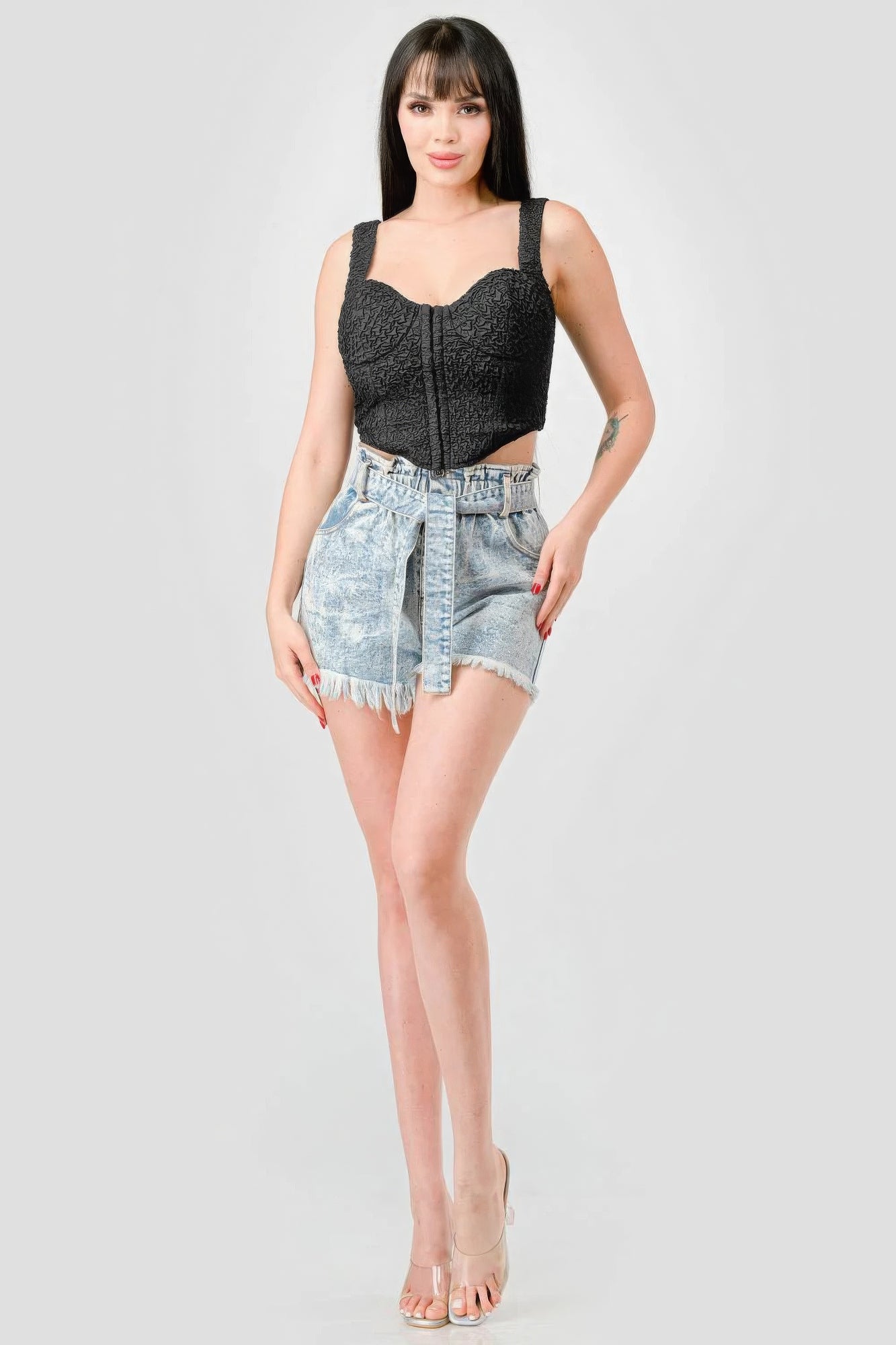 Black Bustier Crop Top | Black Crop Top | Nova Store