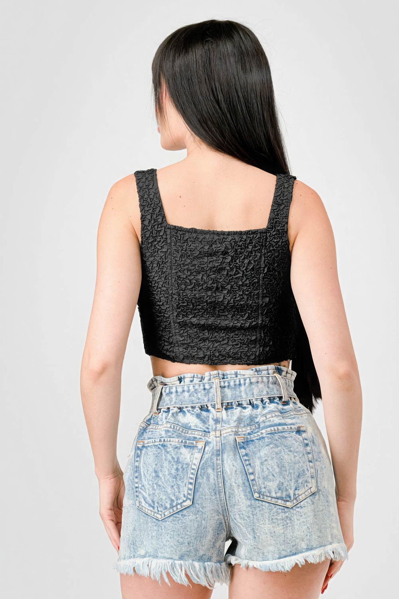 Black Bustier Crop Top | Black Crop Top | Nova Store