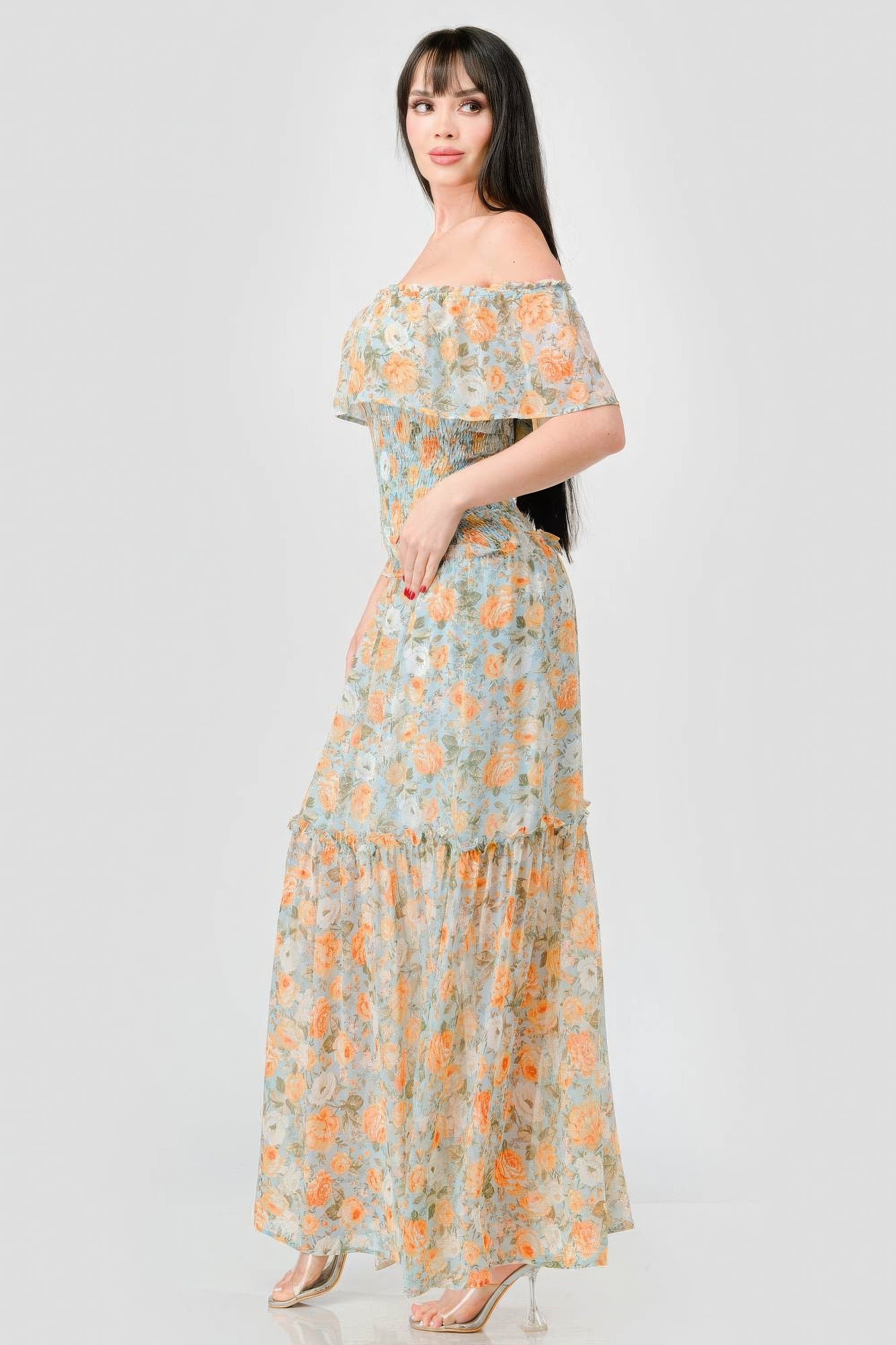 Layered Ruffle Maxi Dress | Layered Maxi Dress | Nova Store