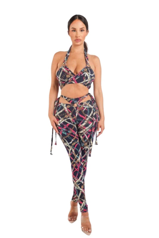 Printed Tie Detailed Jumpsuit - Stylish and Versatile Fashion Piece