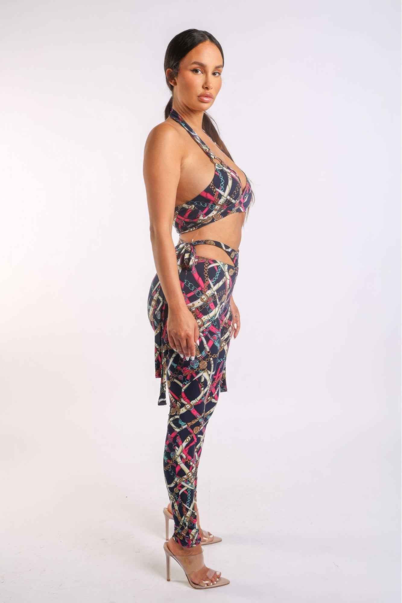 Printed Tie Detailed Jumpsuit - Stylish and Versatile Fashion Piece