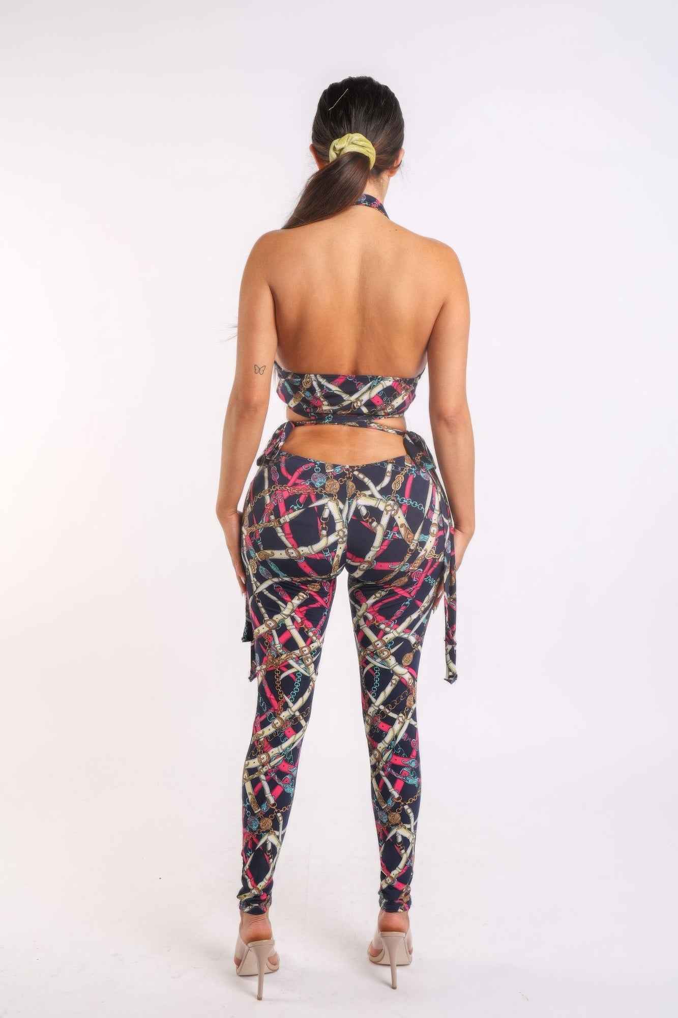 Printed Tie Detailed Jumpsuit - Stylish and Versatile Fashion Piece