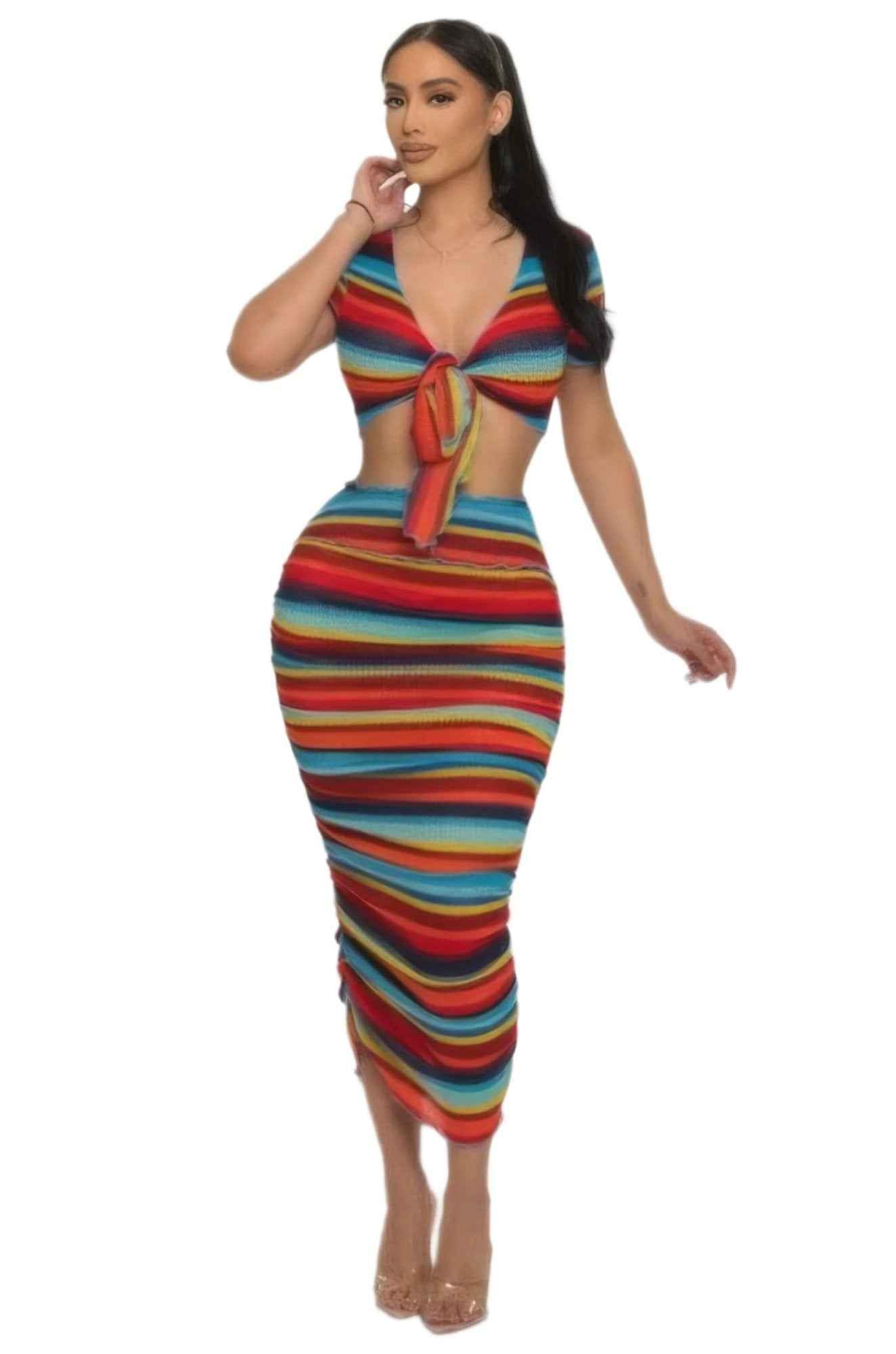Color Me Mine Sarong Skirt Set - Beach Style Fashion