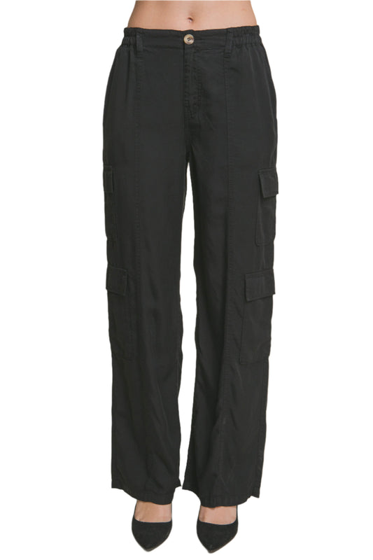 Black Tencel Pants | Black Cargo Pants | Nova Store