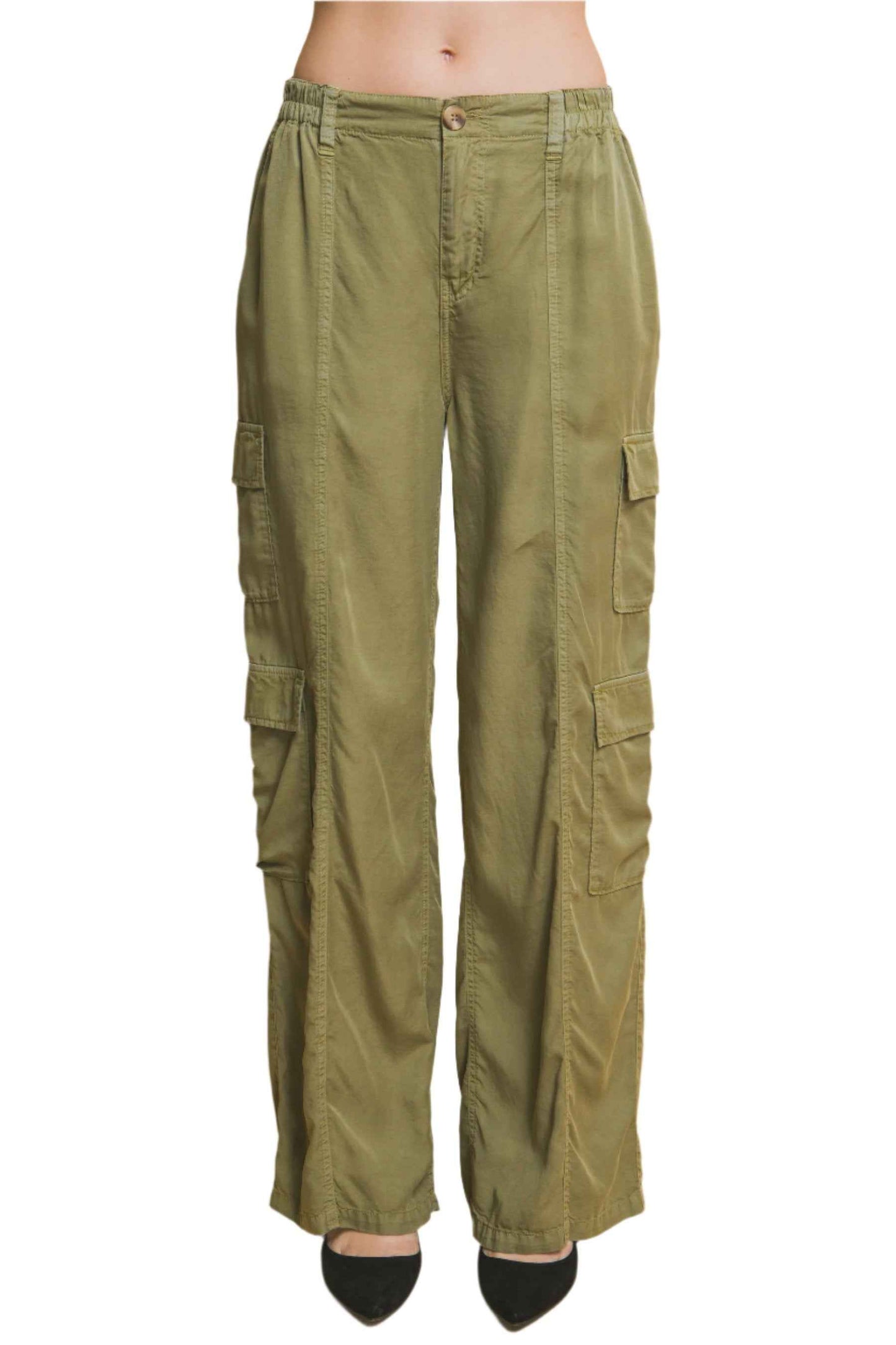 Full-Length Tencel Cargo Pants With Pockets