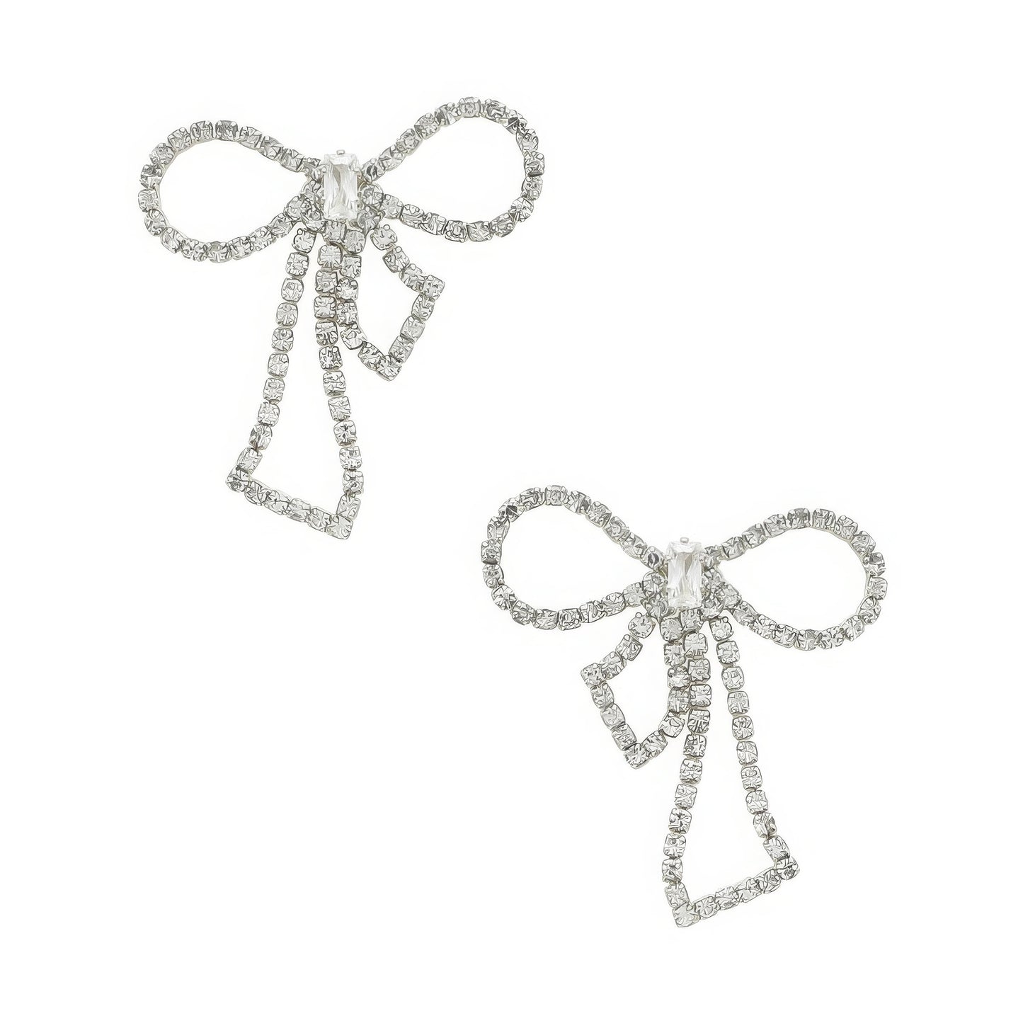 Rhinestone Bow Post Earrings - Nova Store